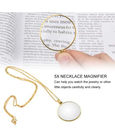 Magnifier Pendant Necklace 5X Monocle for Eye Costume Mini Magnify Glass Reeding Decorative Necklace for Library Reading Jewelry Crafts Needlework (gold) - Buy Online on GoSupps.com
