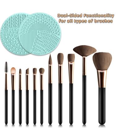 YalsFTY 2-Piece Silicone Makeup Brush Cleaner | Dual-Sided Scrubber Mat for All Brush Types | Green & Pink Cleaning Tool - Buy Online on GoSupps.com