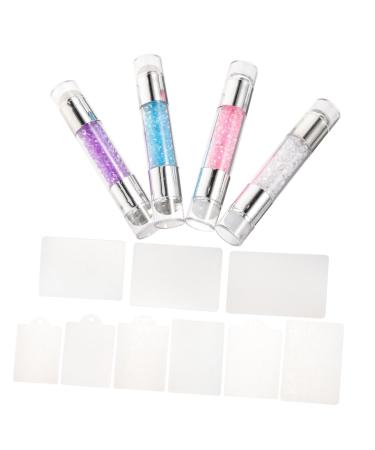 Housoutil 4sets Nail Stamp Manicure Kit Clear Jel Nail Art Seal Silicone Stamping Plates for Nails Manicure Art Stamper Nail Tools Nail Art Tool Decorate Silica Gel Printing