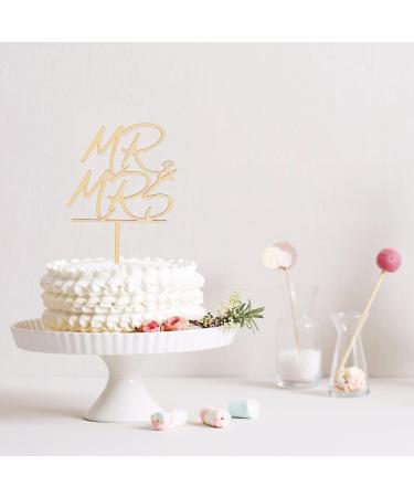 Wooden Mr and Mrs Cake Topper Wedding Cake Topper Bride and Groom Sign Wedding Engagement Cake Toppers Decoration Wedding Party Supplies (Style 1) - Buy Online on GoSupps.com