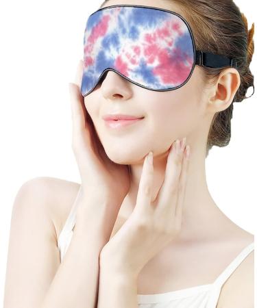 Buy Pink Blue Tie Dye Sleep Mask for Women - Adjustable Eye Shades Cover with Elastic Strap | International Shipping - Buy Online on GoSupps.com