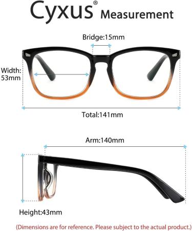 Cyxus Blue Light Filter Glasses - Anti-Blue Light Protection for Laptops Smartphones & Tablets | 8082 Black & Orange | Stylish & Comfortable - Buy Online on GoSupps.com