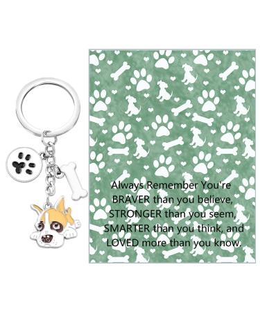 ENSIANTH Dog Keychain Gifts for Dog Lovers Puppy Keychain Dog Paw Print Keychain Gifts for Dog Owners Mom Dad Puppy Dog Keyring Boxer