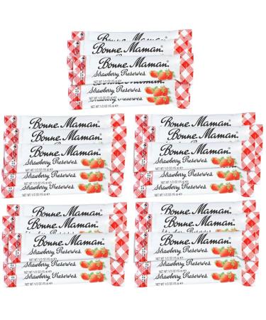 Gift Box of 25 Gourmet French 0.5 Oz Preserve Packets (Strawberry)