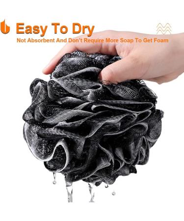 Urbanstrive XL Soft Shower Loofah Sponge for Men and Women - 75g - Black - 1 Pack - Buy Online on GoSupps.com