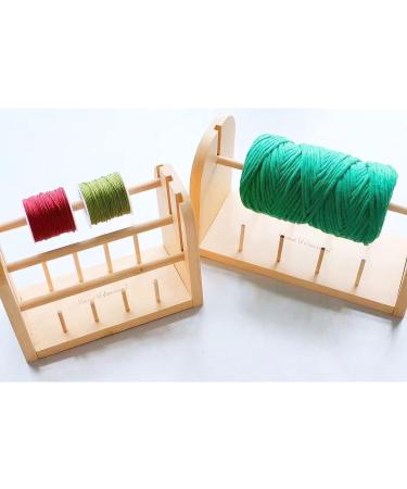 Hand U Journey Wood Spools Holder | 3-Thread Beech Rack Organizer for Macrame, Weaving, Sewing & Yarn - Buy Online on GoSupps.com