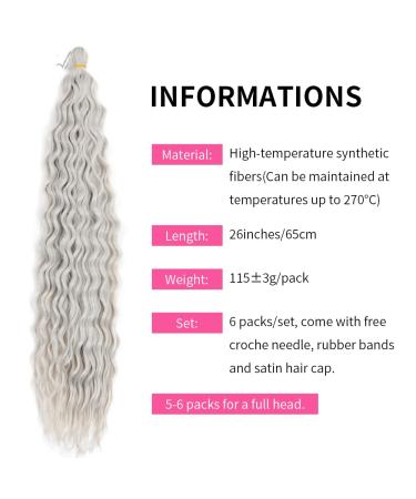 26-Inch Deep Twist Crochet Hair - Ombre Kinky Curl Braided Extensions - Silver/Gray 3 Pack - Buy Online on GoSupps.com