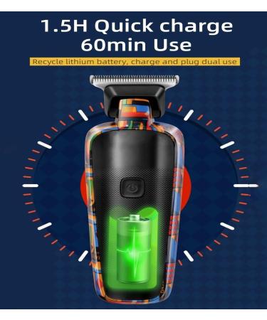 Buy Digital Display Professional Barber Pusher Hair Clipper - Electric Reciprocating Random Graffiti Pattern for Men - Best International Shipping - Buy Online on GoSupps.com