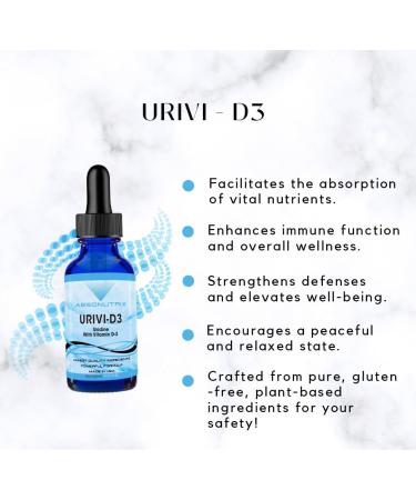 Absonutrix UriVi - D3 343 mg 4 FL OZ Liquid 302 Servings Made in USA Plant-Based Ingredients Echinacea Extract Vitamin D3 Gluten-Free - Buy Online on GoSupps.com
