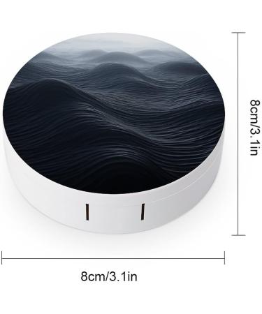 Deep Black Waves Print Contact Lens Case | Travel-Friendly Lens Care Box - Buy Online on GoSupps.com