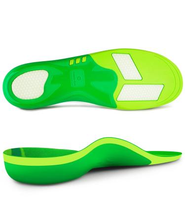 Plantar Fasciitis Arch Support Insoles - Heavy Duty Support Pain Relief Orthotics Inserts for Heel Spur  Heel Pain  Metatarsalgia  Gel Sport Insoles - High Arch Support Shoe Inserts Men & Women Green S (Men 7-8.5/Women 8...