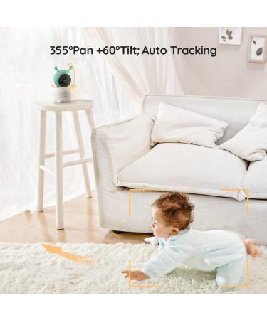 2K WiFi Baby Monitor with Two Cameras | Motion & Cry Detection | Night Vision | 2-Way Audio | Custom Alert Area | PTZ | Humidity & Temperature Sensor - Buy Online on GoSupps.com
