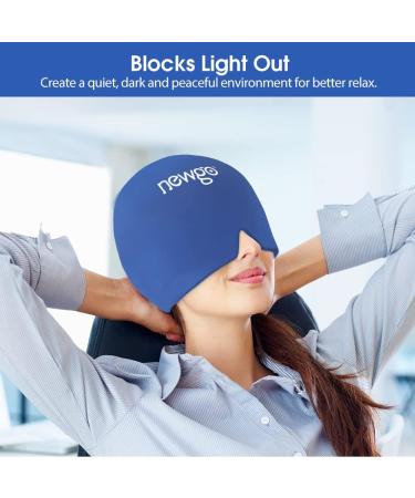 Newgo Migraine Mask & Cap - Full Coverage Ice Headache Relief Hat for Sinus & Stress - Dark Blue - Buy Online on GoSupps.com