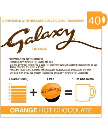 Galaxy Hot Chocolate Pods Bundle - 48 Dolce Gusto Compatible Capsules | Includes Galaxy Hot Chocolate, Caramel, and Orange Flavors - 40 Count Pack - Buy Online on GoSupps.com