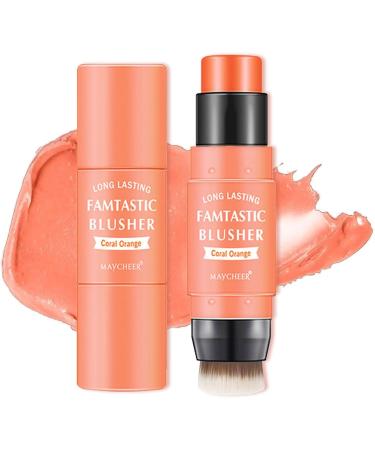Milk Blush Stick | Cheek Makeup Stick Makeup Blush with Brush - 2 in 1 Multi Stick Blush for Cheeks Tint Eyes Lips Waterproof Creme Blush Shakven 3# - Buy Online on GoSupps.com