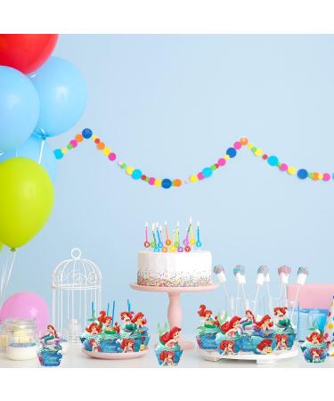 The Little Mermaid Cake Cupcake and Wrappers Paper Decoration Supplies The Little Mermaid Cupcake Topper for Kids Birthday Party (Blcak) - Buy Online on GoSupps.com