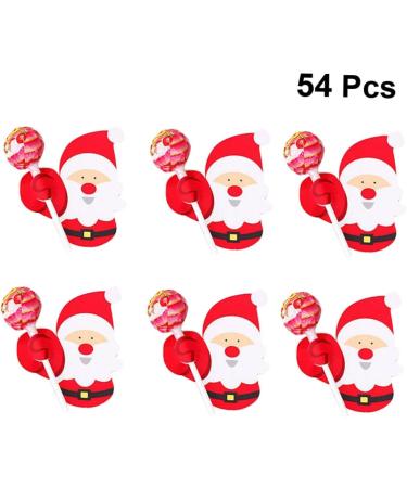  PRETYZOOM PRETYZOOM 54 Pieces Paper Lollipop Paper Card Christmas Lollipop Holder Candy Christmas Decorations Candy Party Tricks Sugar Candy Red Manual - Buy Online on GoSupps.com