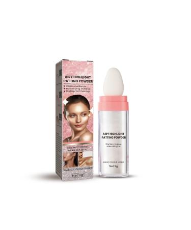 Highlighter Powder Stick Airy Highlight Patting Powder Polvo De Hadas Body Highlighter Powder  Sparkle Patting Powder for Hair Face Eyes Body (White)
