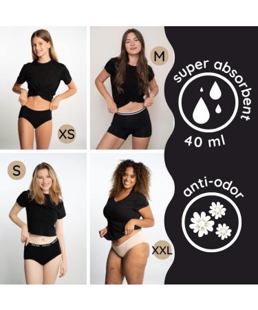 Noblood Period Underwear - Eco-Friendly Washable Cotton Briefs for Teens & Girls | 2-3 Tampon Absorbency | Sizes XXS to 3XL | Pack of 3 - Buy Online on GoSupps.com