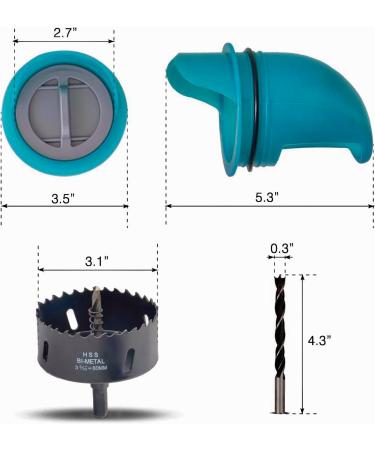 Whimsii No Waste Automatic Chicken Feed Dispenser - Weatherproof Poultry Feed Station for Chickens & Ducks (4 Dispensers + Hole Saw) | International Shipping Available - Buy Online on GoSupps.com