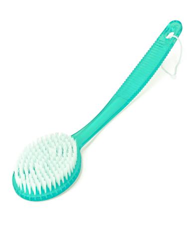 DecorRack Bath Brush with Bristles, Long Handle for Exfoliating Back, Body, and Feet, Bath and Shower Scrubber, Green (1 Pack)