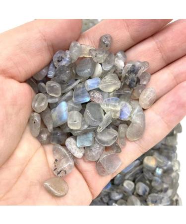 Natural Crystals and Stones 200g 7mm-15mm Blue Flash Natural Grey Moon Quartz Gravels Crystal Polishing Stone Chips for for Decoration kaixun