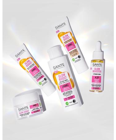 SANTE Naturkosmetik Glow Boost Pink complexion cream with AHA hyaluron and organic rose nourishing day cream for smooth and radiant skin for an immediately rosy fresh glow 50 ml - Buy Online on GoSupps.com