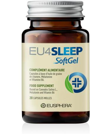 EUSPHERA - EU4SLEEP Soft Gel - Natural Food Supplement to Improve Sleep with GABA Valerian and Vitamin B6 20 Softgel Made in Italy - Buy Online on GoSupps.com