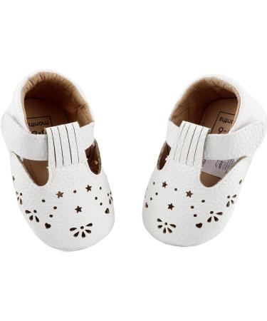 LACOFIA Baby T-Bar Sneakers | Anti-Slip First Walking Shoes for Infants | Size 3-6 Months | Unisex (White) - Buy Online on GoSupps.com