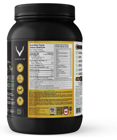 Buy V-Power Plant-Based Protein Powder - Vanilla Surge (1kg) | 26g Protein BCAAs & EAAs Zero Fat/Sugar Dairy-Free All Natural - 29 Servings - Buy Online on GoSupps.com