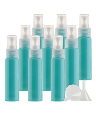 TIANZD 12 Pieces 30ml 1 oz Lightproof Dark Spray Bottles Plastic Fine Mist Spray Bottles Refillable Bottle for Cosmetic Perfume Cleaning Travel with 1x Funnels Dark Green 30ml