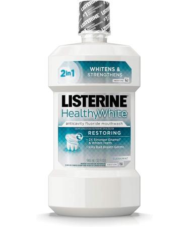Listerine Whitening Plus Restoring Fluoride Rinse Clean Mint 946 mL - Pack of 2 | Oral Care - Buy Online on GoSupps.com