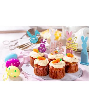 Hip Hop Easter Cupcake Toppers Bunny Themed Easter Cake Decorations Happy Easter Easter Kids Birthday Party Decor Supplies Gold Rose Gold - Buy Online on GoSupps.com