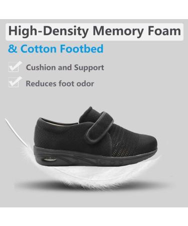 Orthoshoes Women's Edema Shoes | Breathable Mesh Lightweight Walking Sneakers for Diabetic Elderly | Air Cushion, Plantar Fasciitis Relief | Size 10, Black - Buy Online on GoSupps.com
