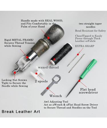 Sewing Awl Repair Stitching Tools for Handmade Leather Crafts - Heavy Duty DIY Tool Set for Bags, Shoes, and Belts Repair - Buy Online on GoSupps.com