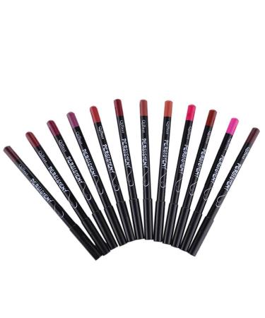 QiBest Lipstick & Lipliner Set - 12 Waterproof Matte Colors Long-Lasting Contour Pencils for Perfect Lips - Buy Online on GoSupps.com