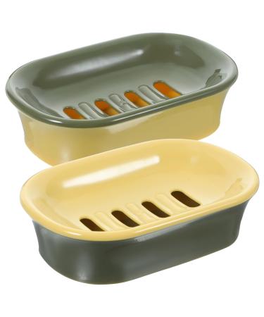 Ciieeo 2pcs Soap Box Sink Sponge Holder Self Draining Soap Holder Soap Plate Dish Sink Soap Rack Camping Soap Holder Plastic Soap Case Bar Soap Holder Soap Dish Double Layer Travel Pp