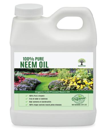Nature's Will Pure Organic Neem Oil for Indoor and Outdoor Plants and Vegetable - 32 Fl Oz.