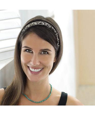 BeeSpring Handmade Crystal Rhinestone Headband - Elegant Luxury Jewelry Beads for Bridal Wedding, Proms, Pageants - Perfect Birthday Gift (Black) - Buy Online on GoSupps.com