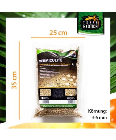 Vermiculite Rough 3-6 mm Terrarium Substrate | Ideal for Reptile Breeding & Egg Incubation | Sterile & Bacterial-Free (4L) - Buy Online on GoSupps.com