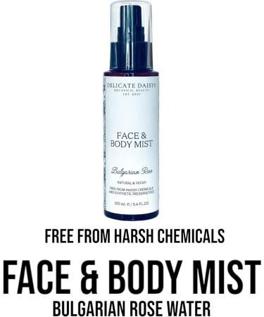 Bulgarian Damask Rose Floral Water Mist Spray - Hydrating Face Hair & Body Essence - 3.4 fl oz | International Shipping - Buy Online on GoSupps.com