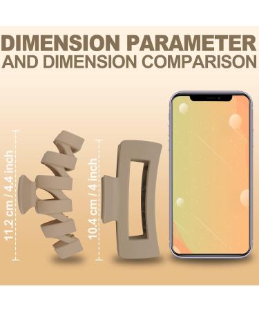 8 Pack Large Hair Claw Clips for Women - Strong Hold Matte Square Jaw Clips - Neutral Colors - 4.4 Inch - Thin Thick Hair - Buy Online on GoSupps.com