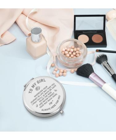 WHING to My Girl Engraved Personalized Compact Makeup Mirror - Perfect Gift for Daughter, Women, Girls - Birthday or Graduation Present from Mom and Dad - Buy Online on GoSupps.com