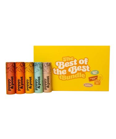 5pk in Gift Box | Poppy & Pout 100% Natural Lip Balm  Sustainable Cardboard Tubes  Handmade  Cruelty Free | Beeswax  Vitamin E  Organic Coconut Oil (Best Sellers) . 5pk Best Sellers - Buy Online on GoSupps.com