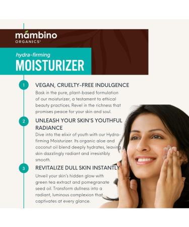 Mambino Organics Hydra-Firming Face Moisturizer Vegan Facial Moisturizer with Moroccan Argan Marula & Coconut Oils Lightweight Hydrating Skincare Cruelty-Free 1.7 fl oz 2-Pack All Skin Types 2-Pack - Buy Online on GoSupps.com