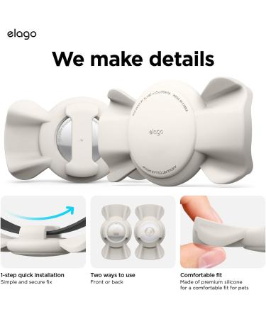 Shop Elago Ribbon Case for Pet Collars - Compatible with Apple Airtag | Cute Taupe Design for Dogs & Cats - Buy Online on GoSupps.com