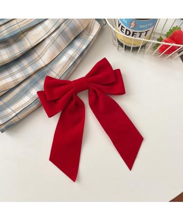 Velvet Bow Hair Clip with Pearl Hair Pins Large Satin Ribbon Bow Hairpins Vintage Bows Hair Barrettes Fastener French Hair Bows with Long Ribbon Vintage Party Hair Accessories for Women Girls Gifts - Buy Online on GoSupps.com