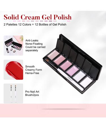 AIMEILI Hema Free Solid Gel Nail Polish Set - 12 Colors UV LED Soak Off Cream Polish Kit - Buy Online on GoSupps.com