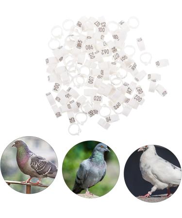 CORHAD 100 Pcs Pigeon Anklet Pigeons Identification Ring Duck Leg Number Plastic White Products 1.3X1.3CM White - Buy Online on GoSupps.com