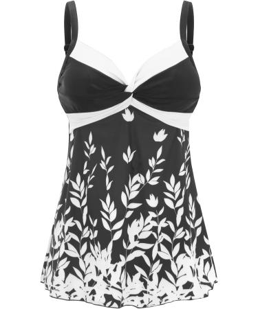 Womens Tankini Set Two-Piece Swimming Costume Racerback Tank Tops with High Waisted Bottom Full Body Tummy Control Swimsuit Gradient Color Modest Bathing Suit Swimming Wear 5081-xdgde-black-d M - Buy Online on GoSupps.com